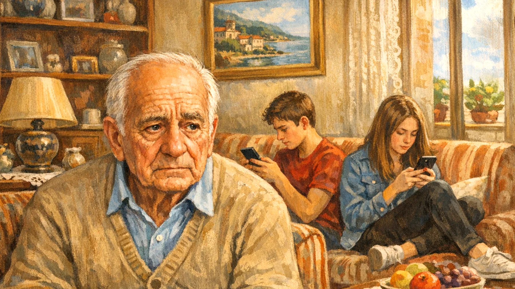 Il nonno si sente escluso e poco considerato dai nipoti adolescenti che mostrano eccessiva autonomia e distacco emotivo, non cercano più il suo consiglio né la sua compagnia come facevano da bambini"